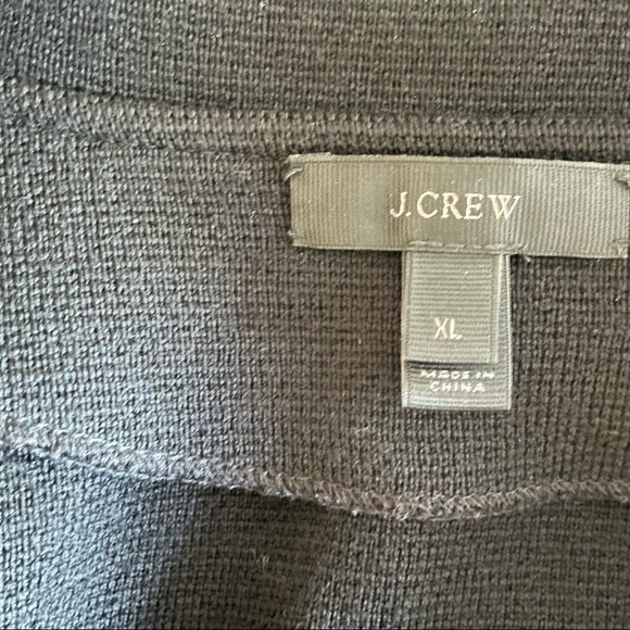 J. Crew Open Front Sweater Blazer Black Merino Wool Size X Large Pockets - Picture 5 of 5